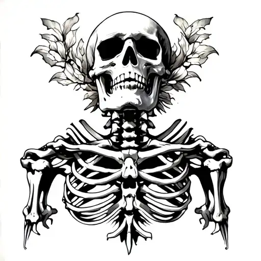 Human Skeleton Stopped Looking Up