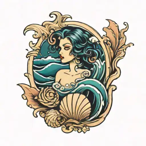 Beach Waves And Seashells