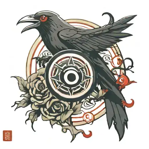 Pain Kanji And Itachi Crow With Sharingan