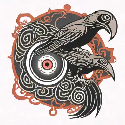 Kanji And Itachi Crow With Sharingan Eye