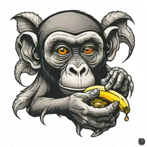 Monkey Eating Banana