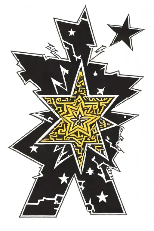 Moravian Star In Keith Haring Style