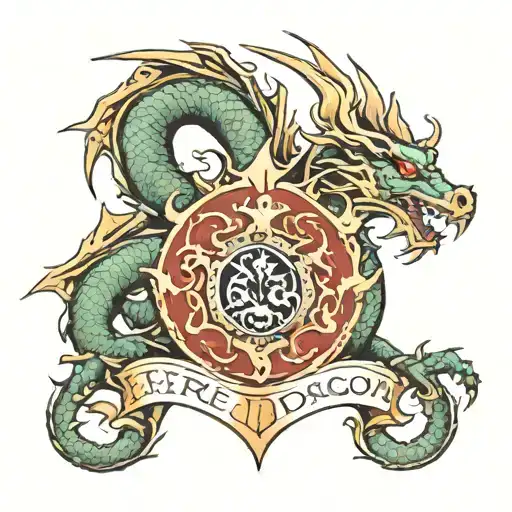 Fire Dragon With Doole Family Crest