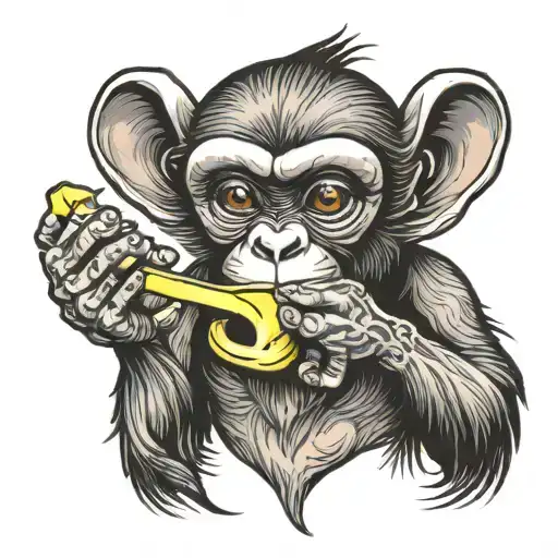 Monkey Eating Banana