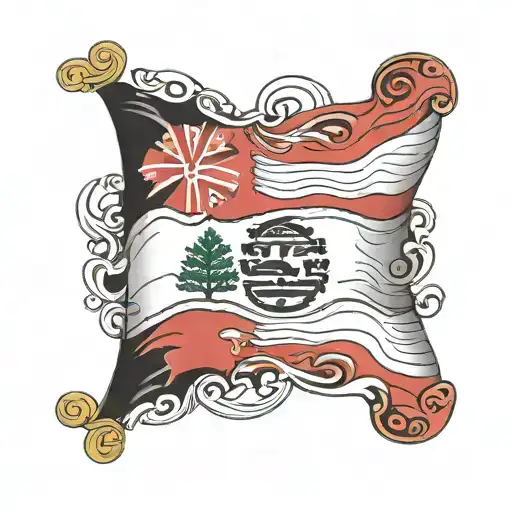 Wavy Georgia Flag Primarily Black