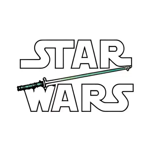 A Minimalist Tattoo Of The Star Wars Logo Combined With A Lightsaber
