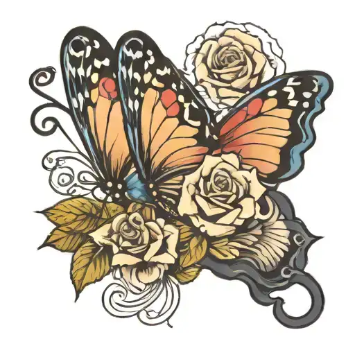 Butterfly And Rose