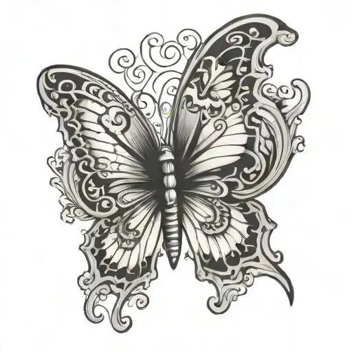 Butterfly Black Grey Style
