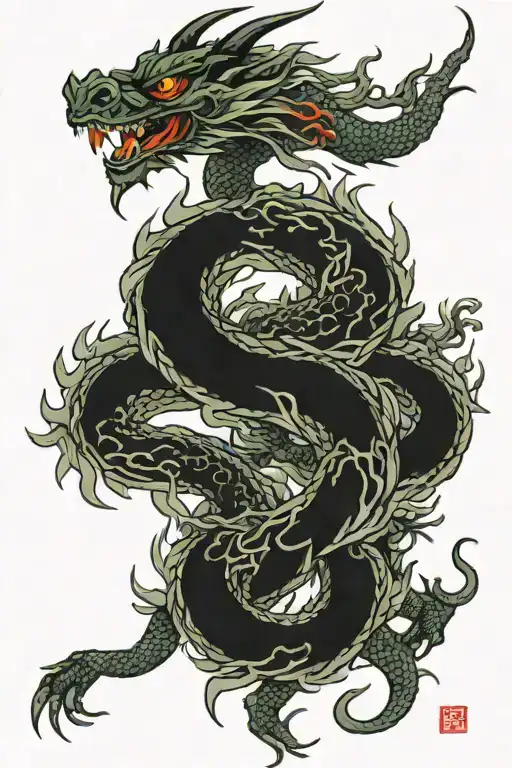 Vietnamese Dragon Intertwined