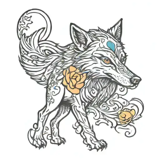 Wolf Over The Moon Shining