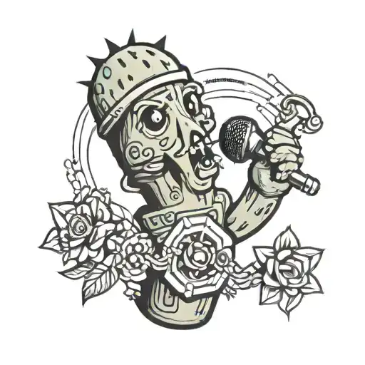 Cactus Holding Microphone