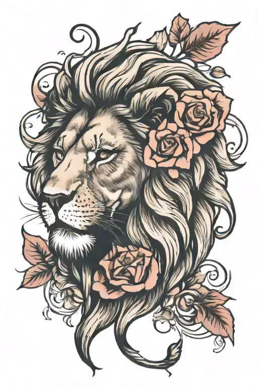 Lion And Rose