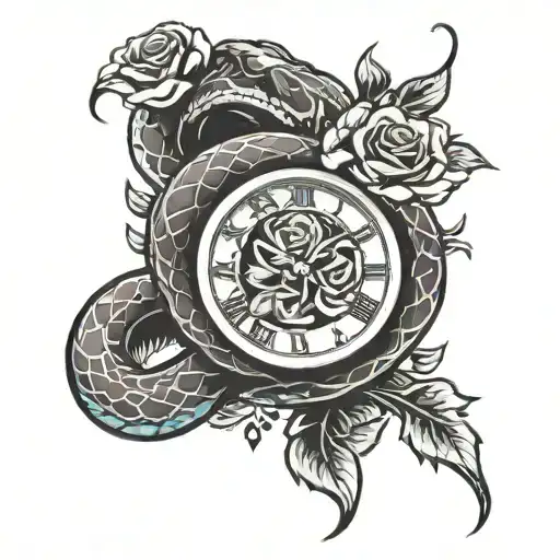 Rose Snake Head Clock