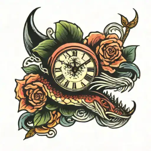 Rose Snakehead Clock