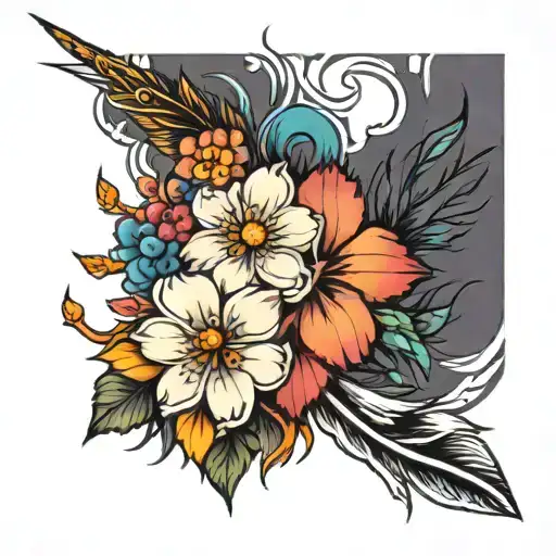 Sakura Feathers Rainbow