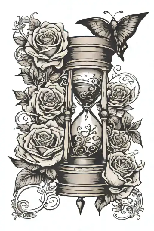 Hourglass With Script That Says Time After All