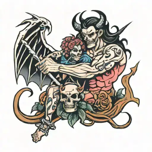 Micheal Slaying Satan Rose