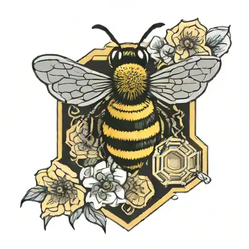 Bee And Honeycomb