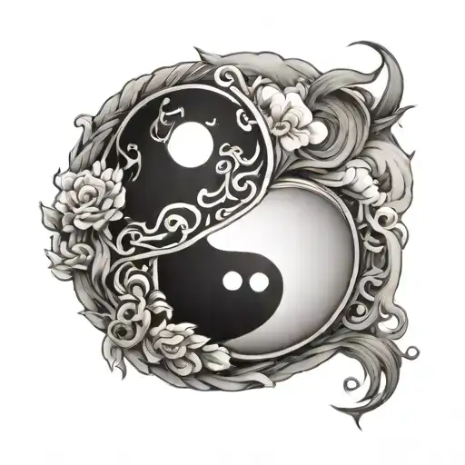 Ying Yang Symbol Intertwined