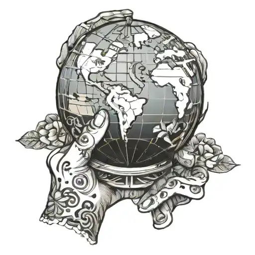A Globe With Hands Holding