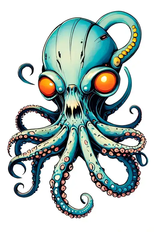 Cyclops Octopus Scary Futuristic Robotic