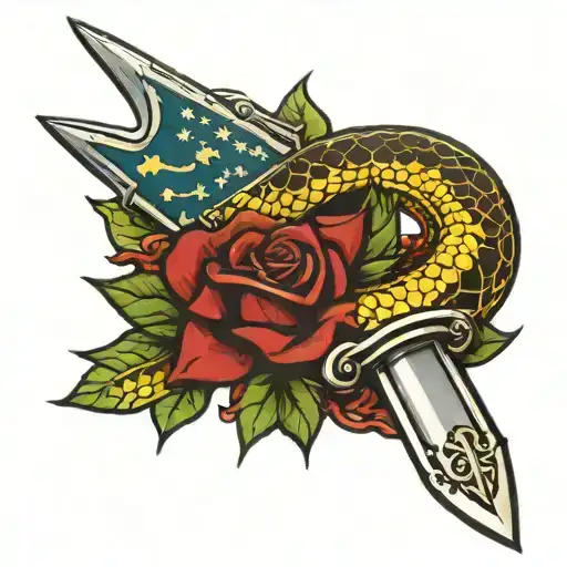 A Dagger Killing The Gadsden Flag Snake