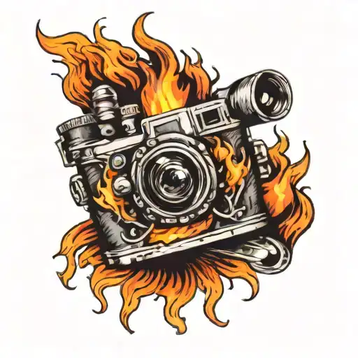 Camera On Fire Flames