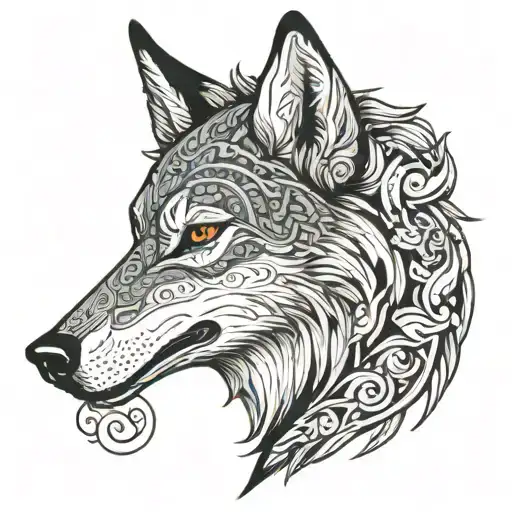 Lone Wolf In Front With Suklls And Sanks