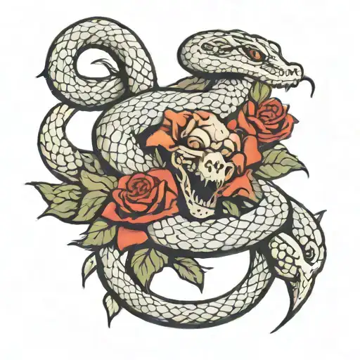 Rattle Snake And Roses Iup In Smoke