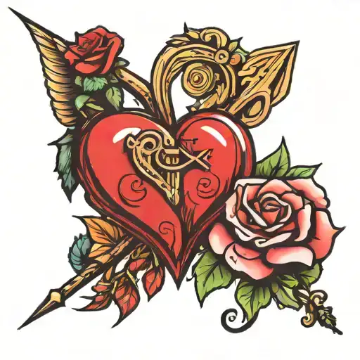 Virgo And Aries Together Forming An Arrowed Heart