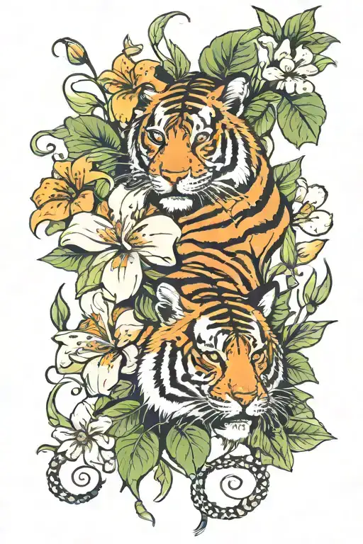 Tiger Lillys And 4Leaf Clovers Growing