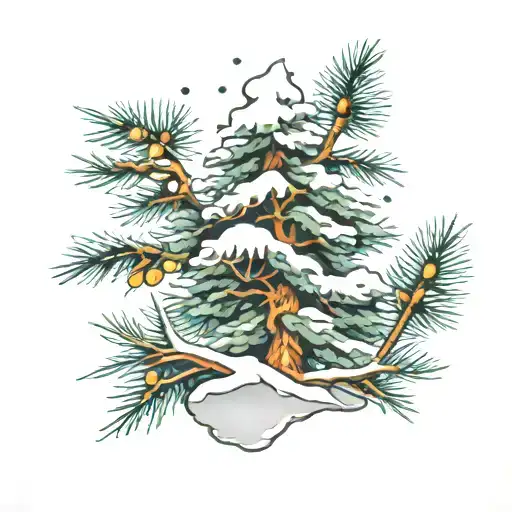 Pine Tree Snow December