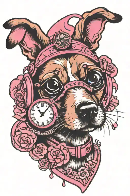 Dog Pink Blinders Clock
