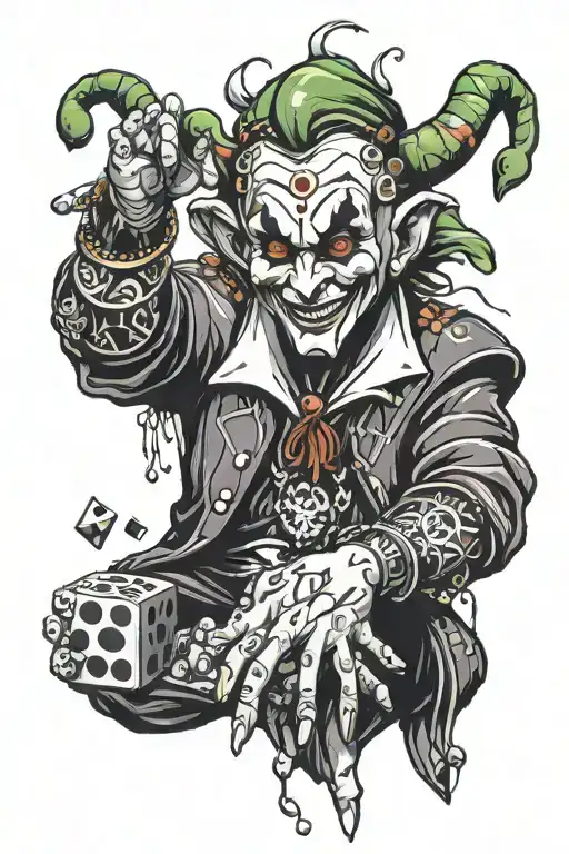 Jester With Hand Out Rolling Dice Rolling