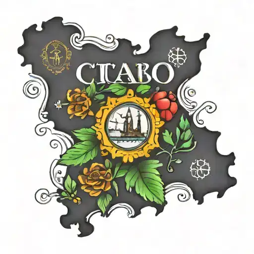 Borders Of Belgium With Word Ciao Inside
