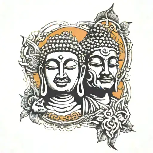 Buddha Face Jesus Face And Hindu God Shiva