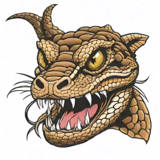 Rattlesnake Face Realistic Portrait