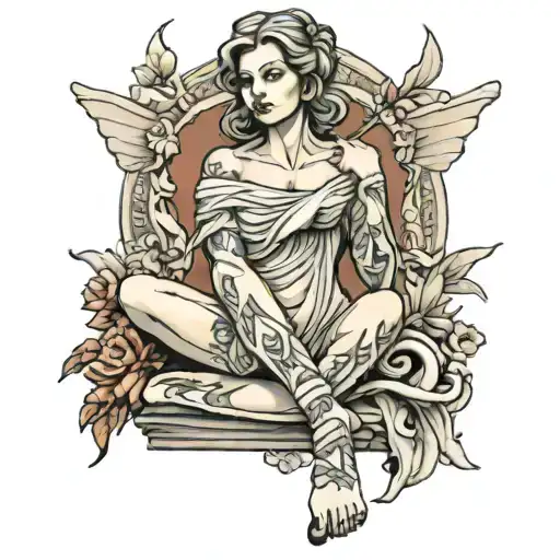 Realistic Woman Statue With Broken Legs