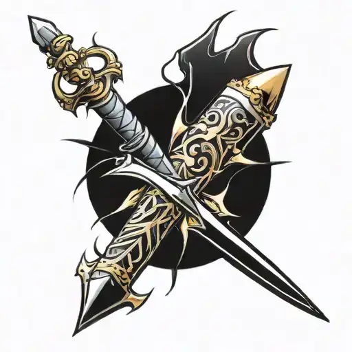 Dagger With Lightening Striking It