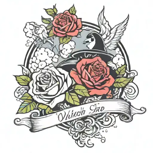 Roses Witch Name Ruzica And Clouds And Angels