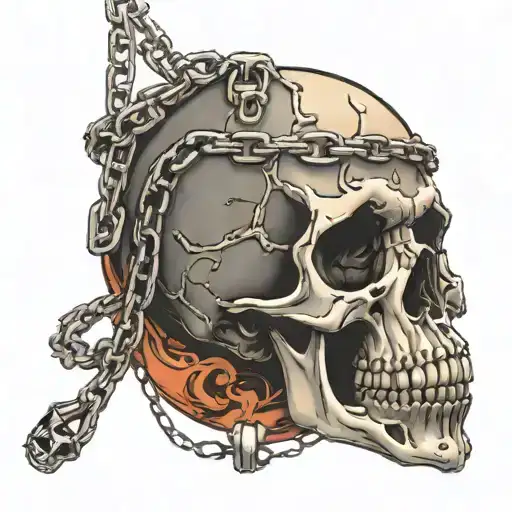 Skull Hanging On A Chain