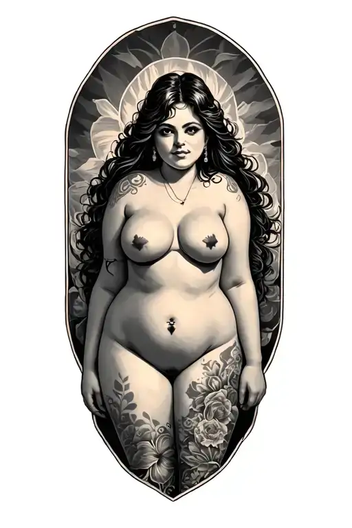 Nude Chubby White Girl Frontal Pose