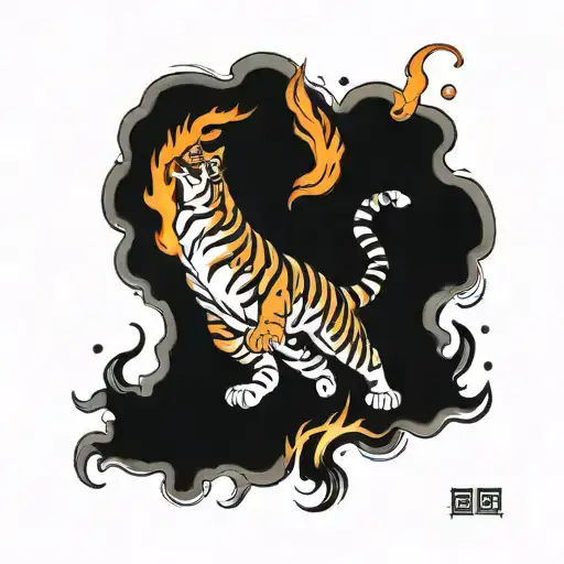 Tiger Jumping Flame