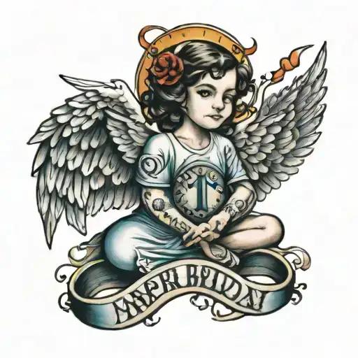 Angel With Birthday Date And Taurus Month