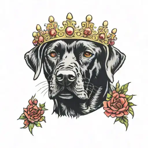 Black Lab With Jeweled Crown