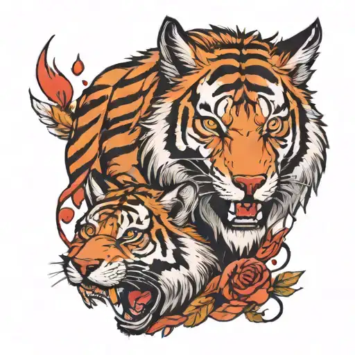 Wolf Verses Tiger With Blood