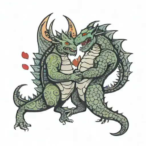 2 Godzillas In Love