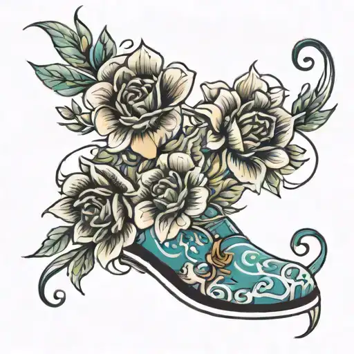 Ankle Tattoo Of Birthday Flowers