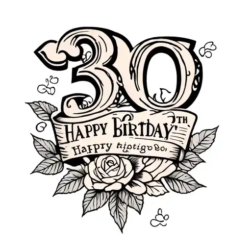 30Th Birthday Tatoo Design