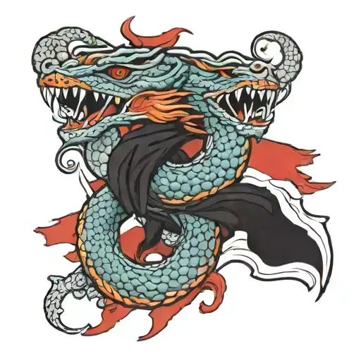 German Flag Arm Sleeve With Jormungandr Wrapping